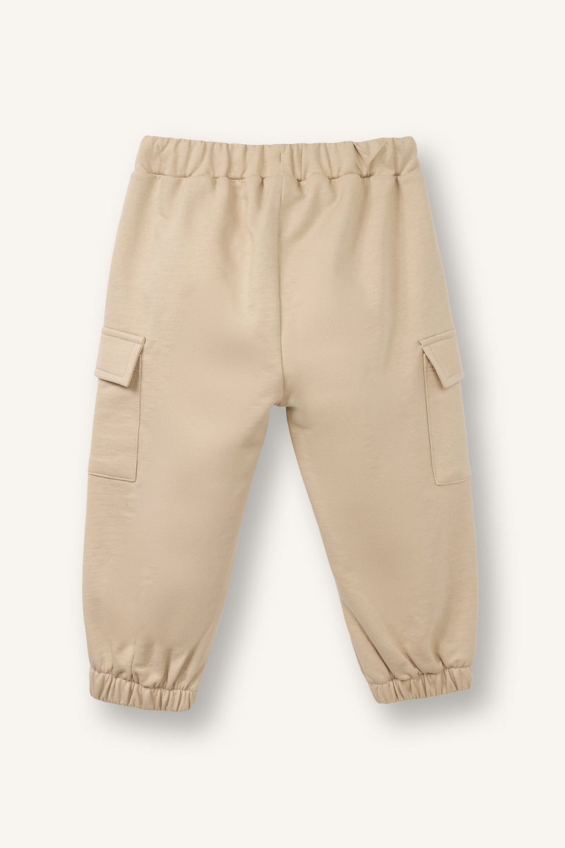 DeFacto Beige BabyBoy Baby Boy Kargo Fit Sweatpants Casual - Image 3